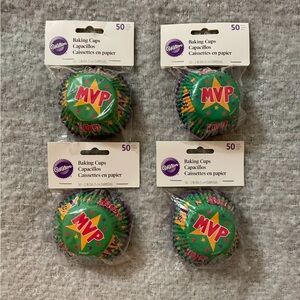 Wilton MVP sports theme Paper Baking Cups/Cupcake Liners 4x50 (total of 200)